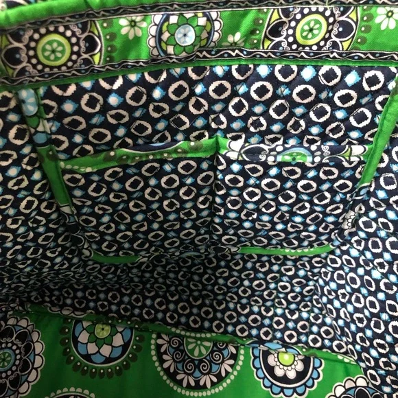 Vera Bradley Green and Blue Floral Tote Set - Picture 7 of 9